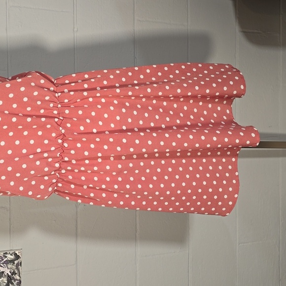 Pink with white Polk a dots dress - Picture 3 of 6
